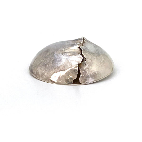 profile large vintage sterling silver Modernist pendant brooch