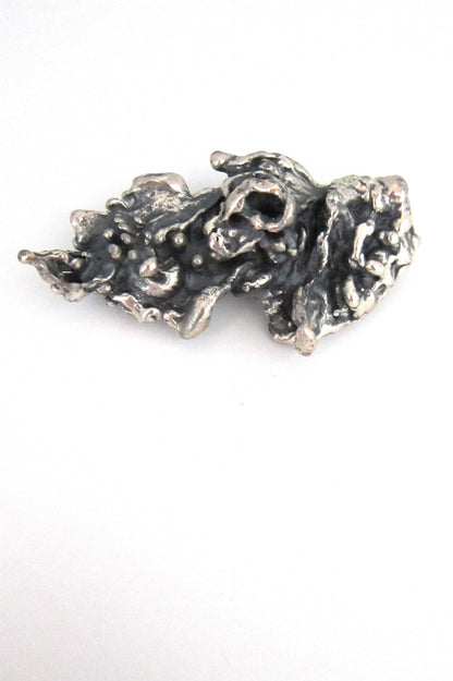 Guy Vidal large, deeply textured brooch