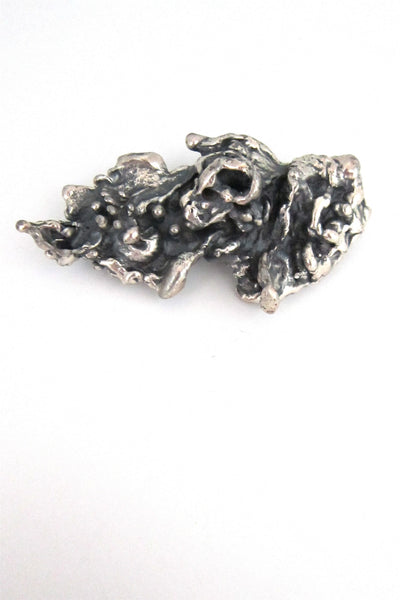 Guy Vidal large, deeply textured brooch