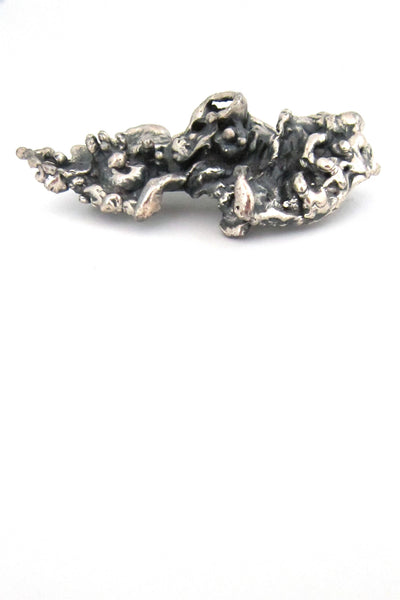 Guy Vidal large, deeply textured brooch