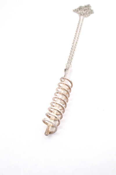 Henning Ulrichsen long silver spiral pendant necklace