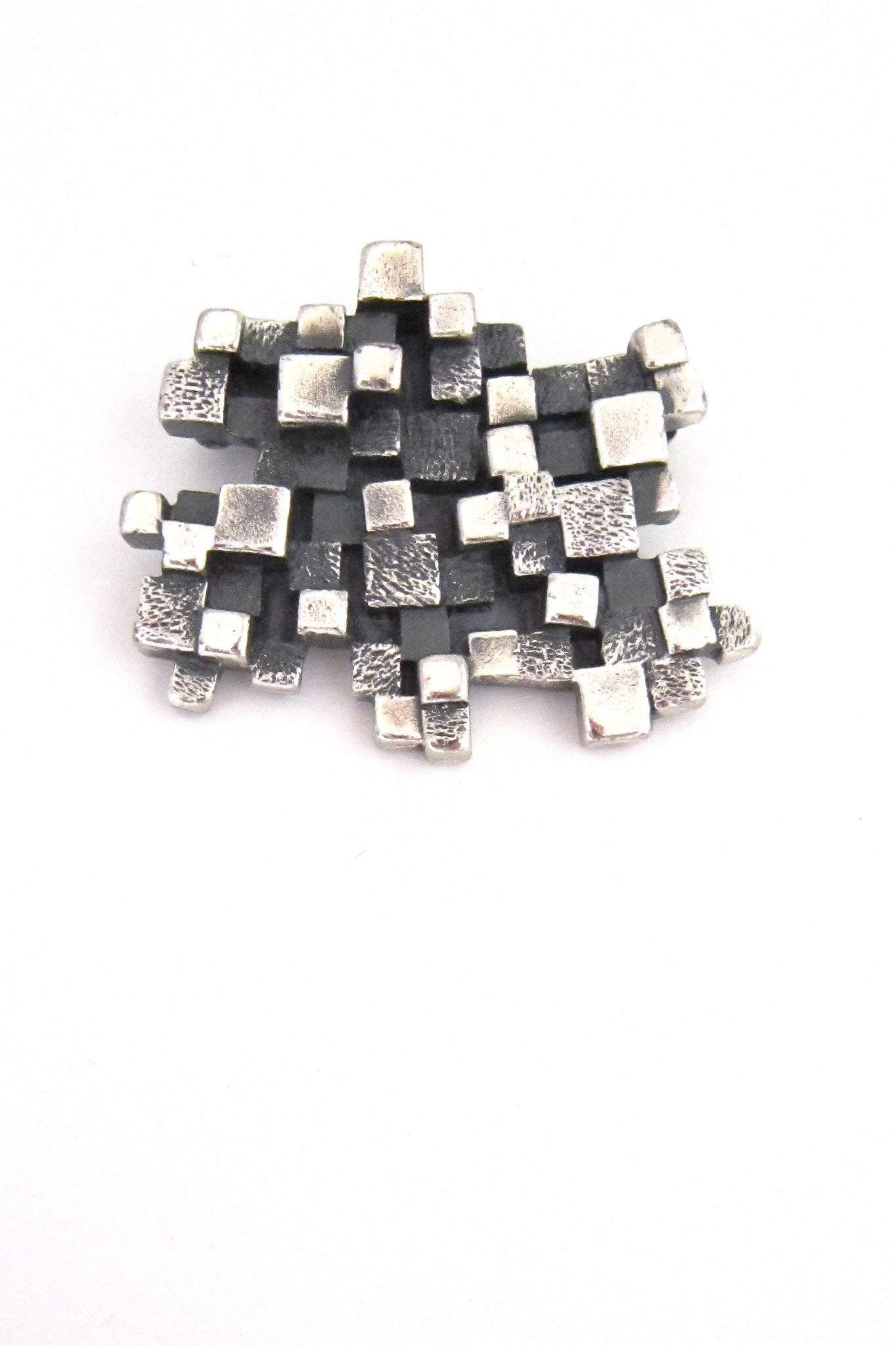 Guy Vidal Canada modernist pewter cubes brooch