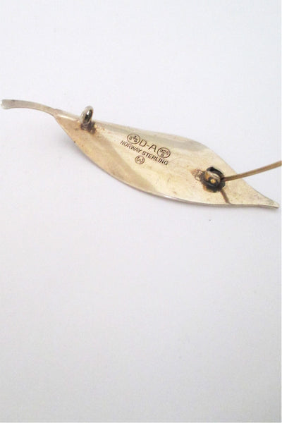 David-Andersen silver & enamel 'grey leaf' brooch