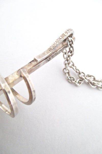 Henning Ulrichsen long silver spiral pendant necklace