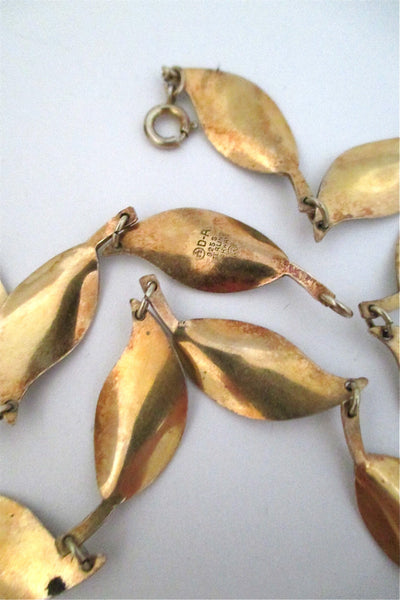 David-Andersen silver & enamel 'white leaf' necklace