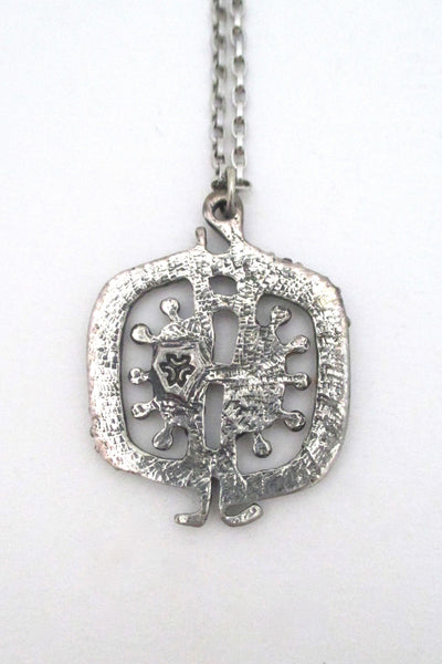 Guy Vidal brutalist openwork pendant necklace