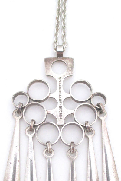 David Andersen kinetic silver pendant necklace