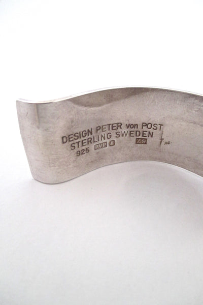 Peter von Post silver cuff bracelet - 1974