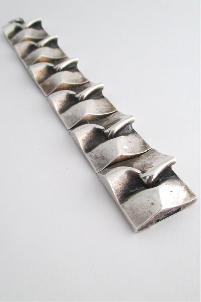 Matti Hyvarinen Finland vintage scandinavian modernist silver panel link bracelet 1973