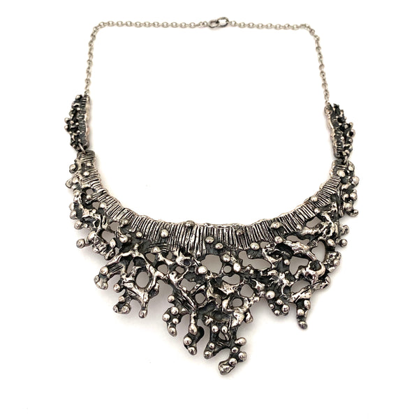 Guy Vidal brutalist bib necklace ~ repair