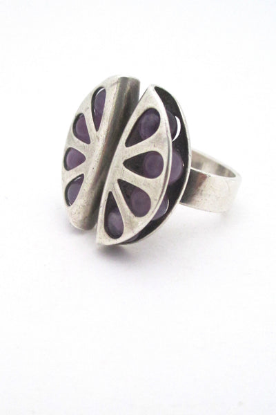 Elis Kauppi amethyst 'double fan' ring