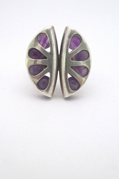 front Elis Kauppi Kupittaan Kulta Finland vintage Scandinavian Modern amethyst ring Nordic design