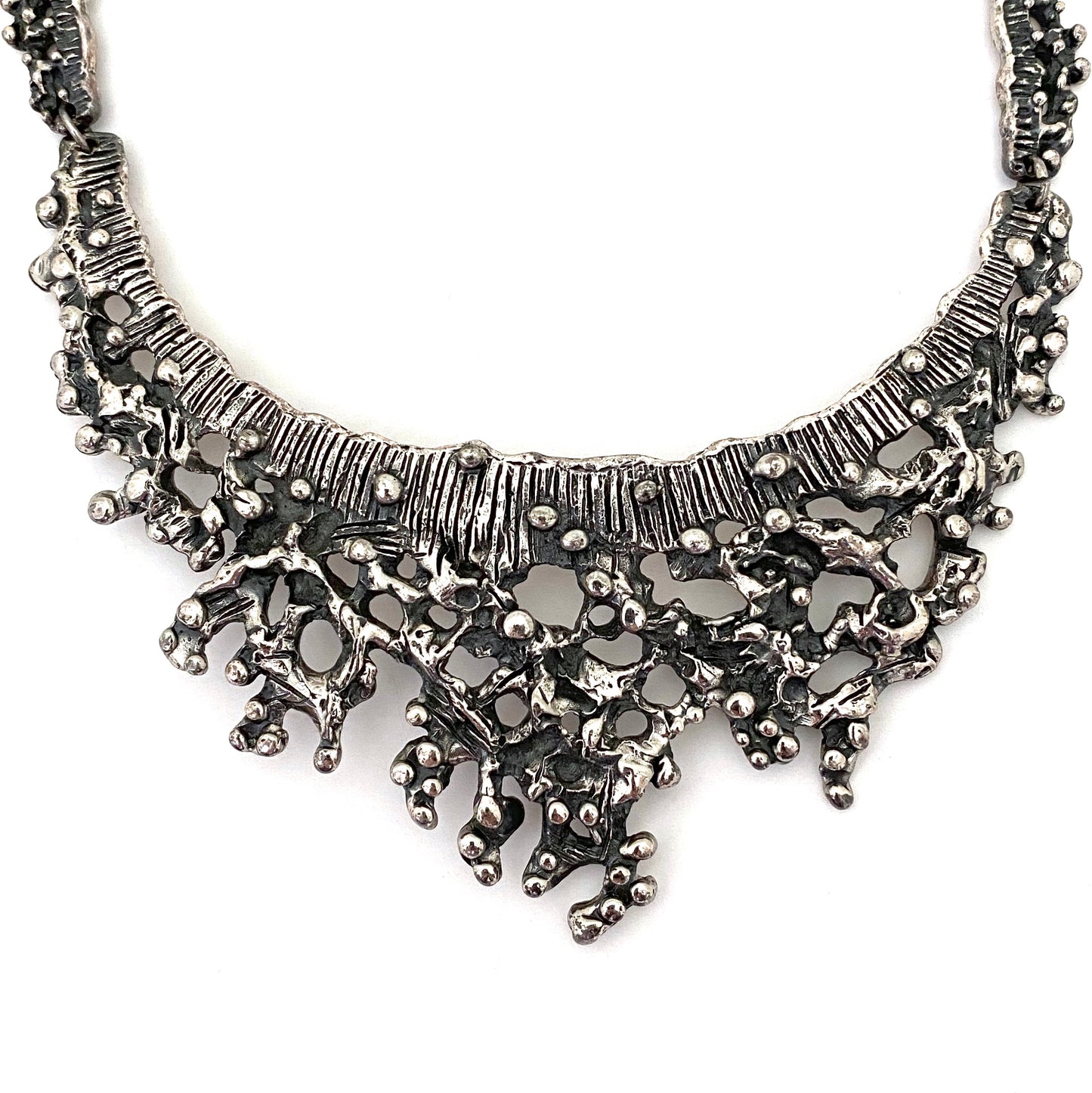 Guy Vidal brutalist bib necklace ~ repair