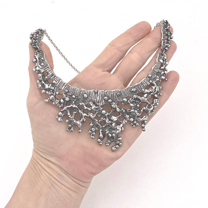 Guy Vidal brutalist bib necklace ~ repair