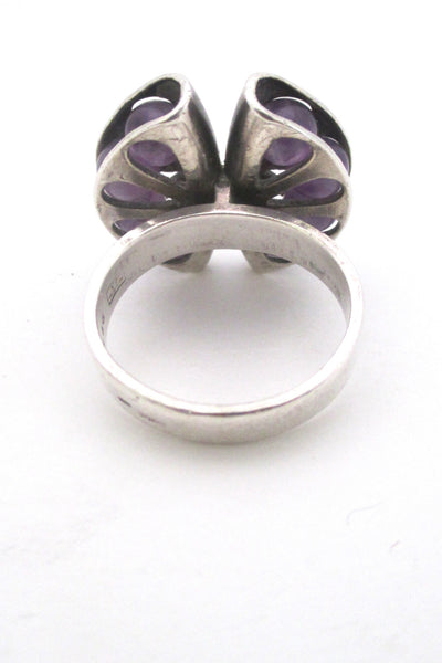 Elis Kauppi amethyst 'double fan' ring