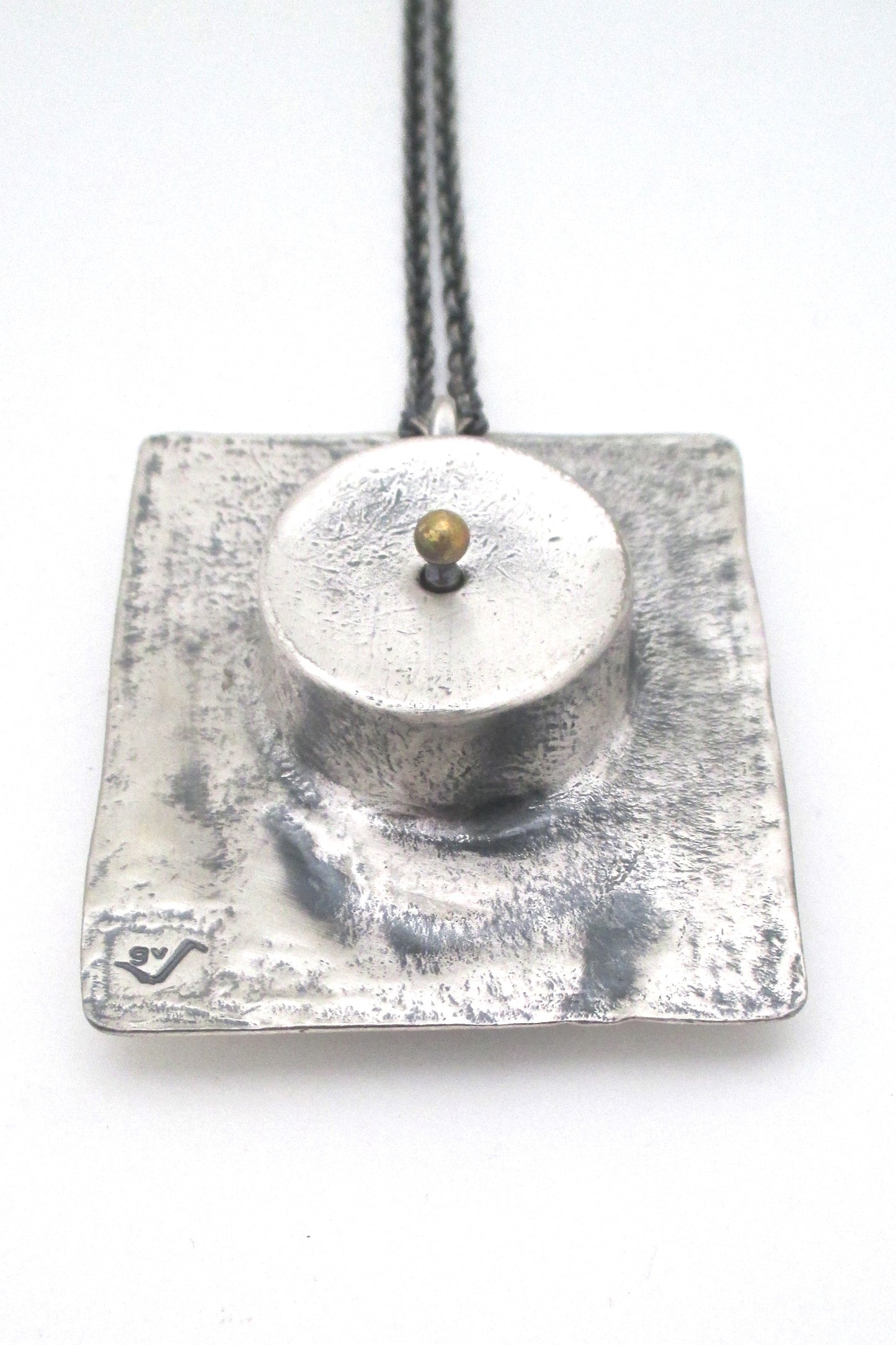 Guy Vidal rare kinetic shadowbox pendant necklace