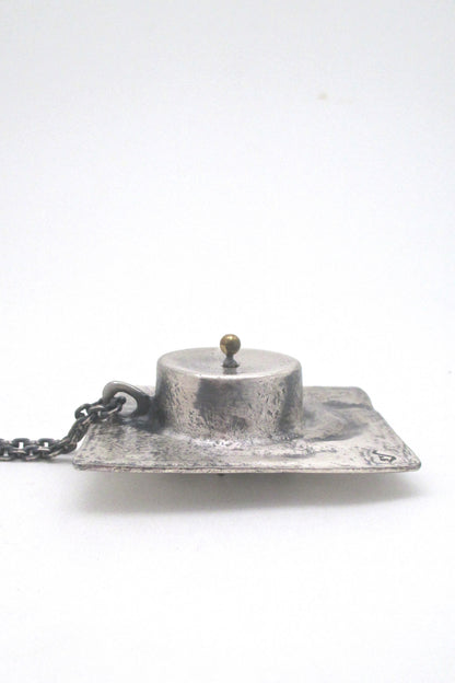 Guy Vidal rare kinetic shadowbox pendant necklace