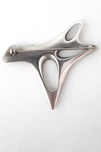 Georg Jensen heavy silver & enamel brooch #323 ~ Henning Koppel