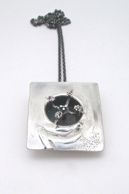 Guy Vidal rare kinetic shadowbox pendant necklace