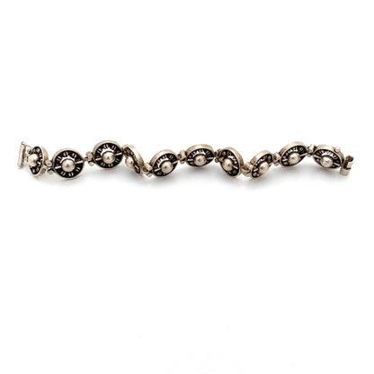 detail Jorma Laine Kultateollisuus Ky Finland vintage silver link bracelet 1971 Scandinavian Modernist jewelry design