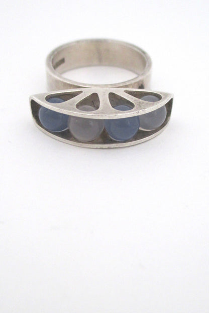 detail Elis Kauppi Kupittaan Kulta Finland vintage Scandinavian Modern chalcedony ring Nordic design