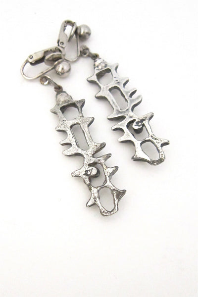 Guy Vidal 'knobbly windows' drop earrings