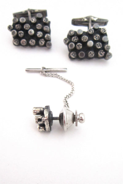 Robert Larin raised dots cuff link set