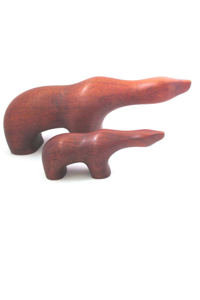 teak polar bear sculptures - Arne Tjomsland