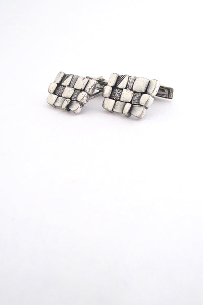 Guy Vidal textured squares cufflinks
