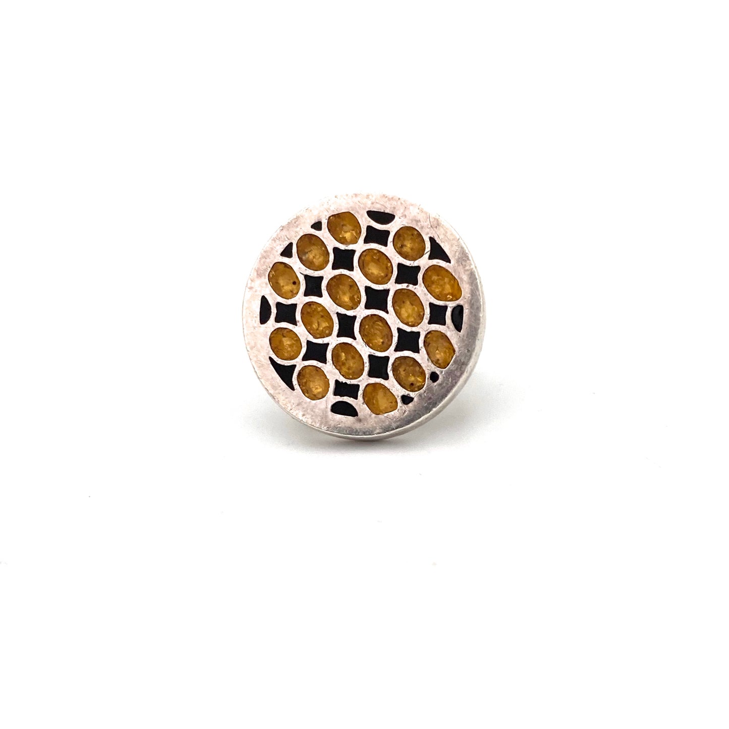 silver and enamel large ring