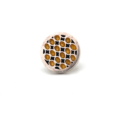 silver and enamel large ring