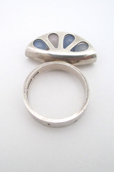 Elis Kauppi pale chalcedony 'fan' ring