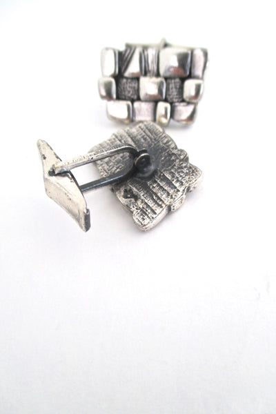 Guy Vidal textured squares cufflinks