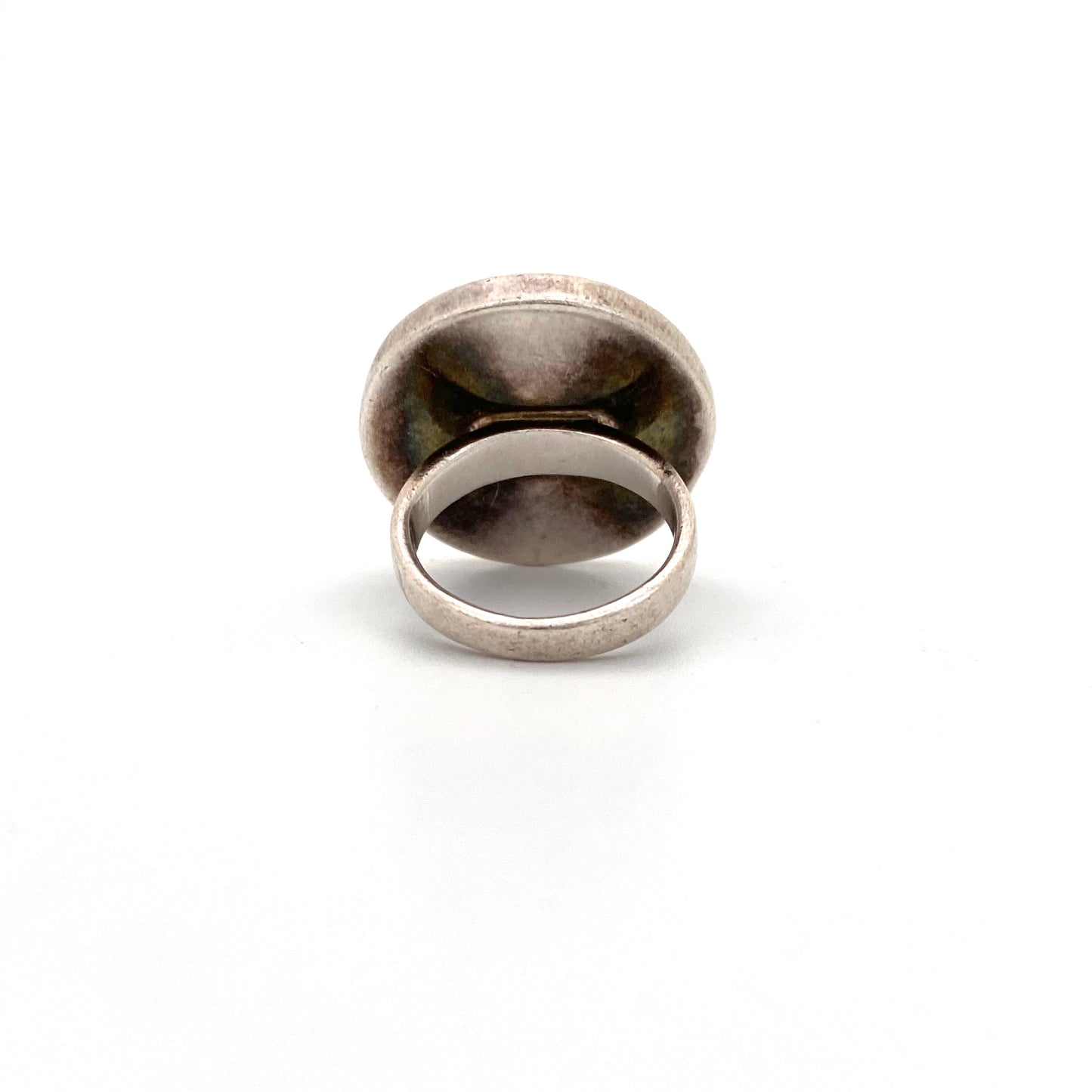 silver and enamel large ring