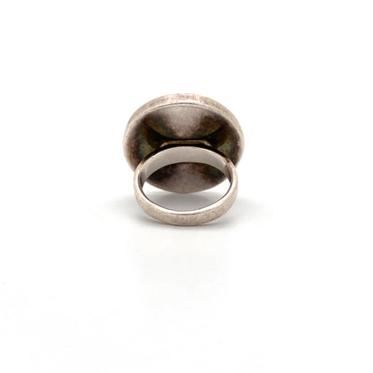 silver and enamel large ring