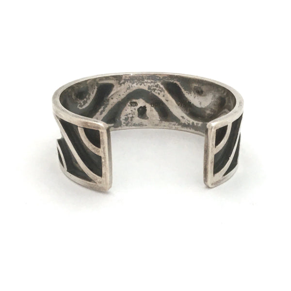 Lico Mexico heavy silver cuff bracelet ~ geometric design