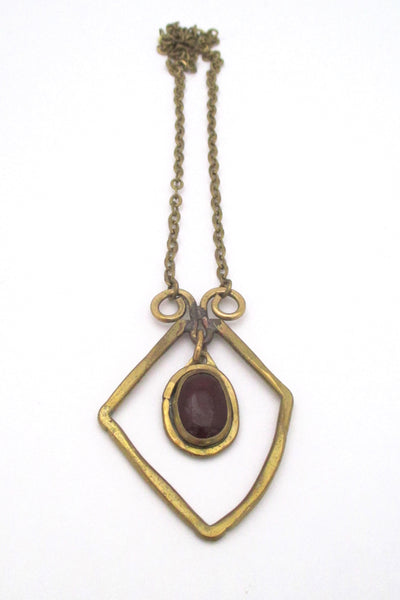 Rafael Canada brass diamond & ruby red kinetic necklace