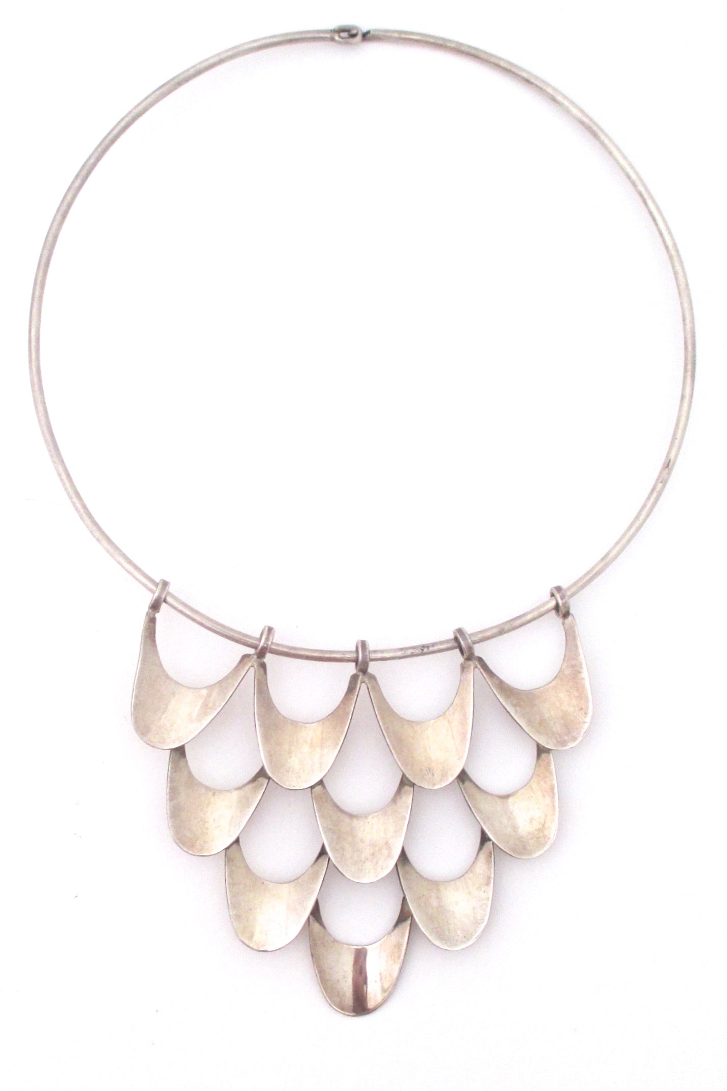 modernist silver large neck piece - after design by Theresia Hvorslev