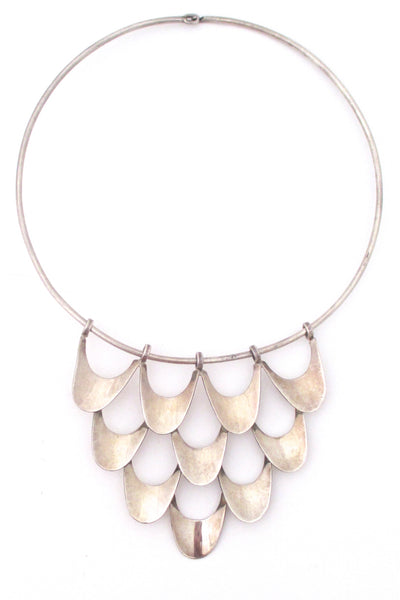 modernist silver large neck piece - after design by Theresia Hvorslev