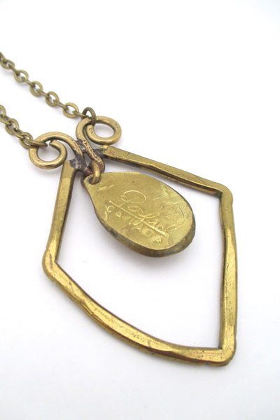 Rafael Canada brass diamond & ruby red kinetic necklace