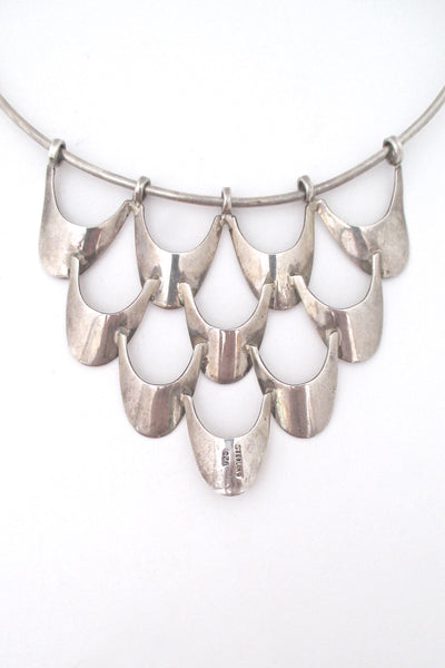 modernist silver large neck piece - after design by Theresia Hvorslev
