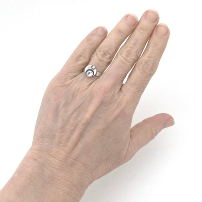 Sten and Laine silver & rock crystal ring