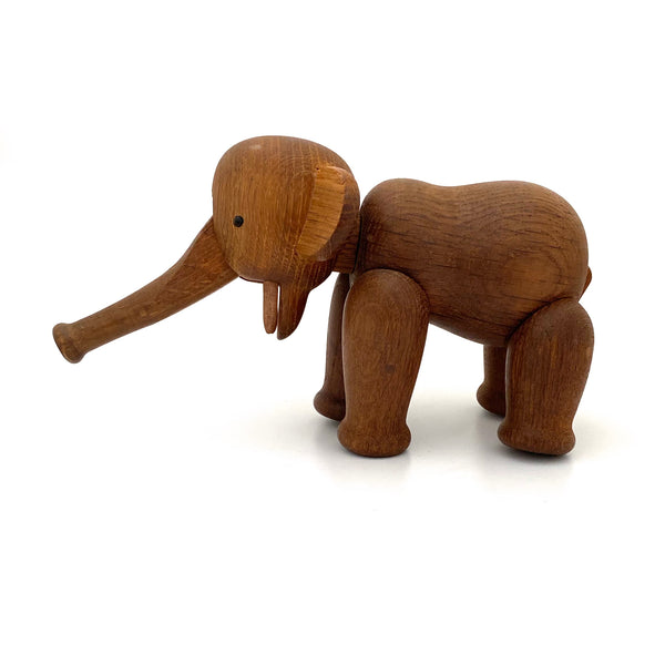 profile Kay Bojesen Denmark vintage wooden oak articulated elephant sculpture Scandinavian Modern design