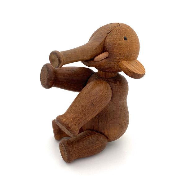 detail Kay Bojesen Denmark vintage wooden oak articulated elephant sculpture Scandinavian Modern design