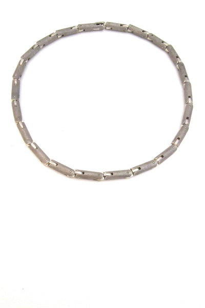 Tomasz Plodowski Poland sterling silver heavy articulated modernist necklace
