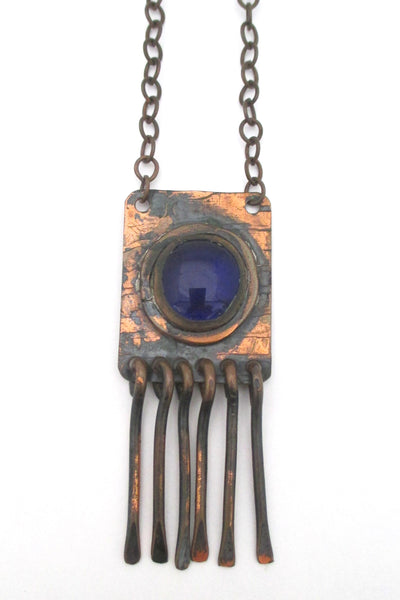 Rafael Canada copper & cobalt blue fringe necklace