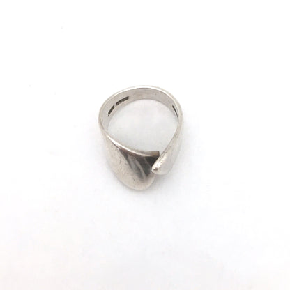 Hans Hansen vintage silver dimensional wrap ring