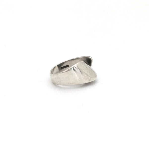 profile Hans Hansen Denmark vintage silver dimensional wrap ring Scandinavian Modernist jewelry design
