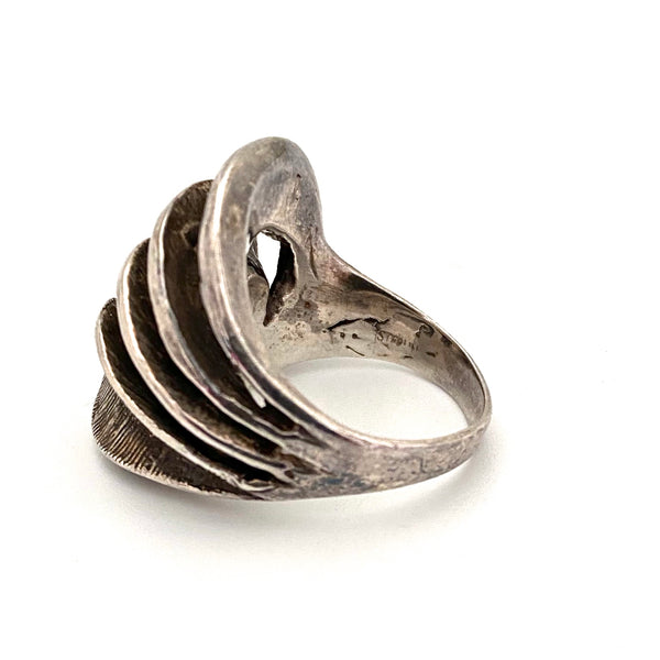 vintage silver waves ring