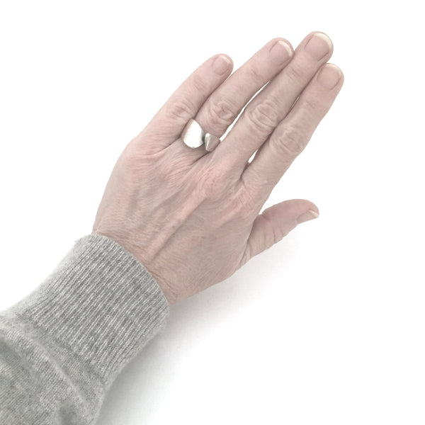 Hans Hansen vintage silver dimensional wrap ring